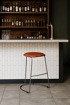 Malcolm Industrial Leather Bar Stool