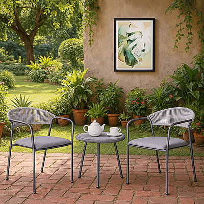 Costa Outdoor Tea Set 2 Chairs 1 Table