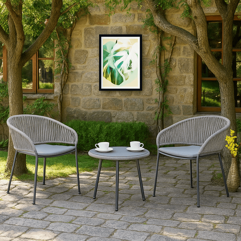 Coral Outdoor Tea Set 2 Chairs 1 Table