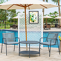 Crema Outdoor Tea Set 2 Chairs 1 Table