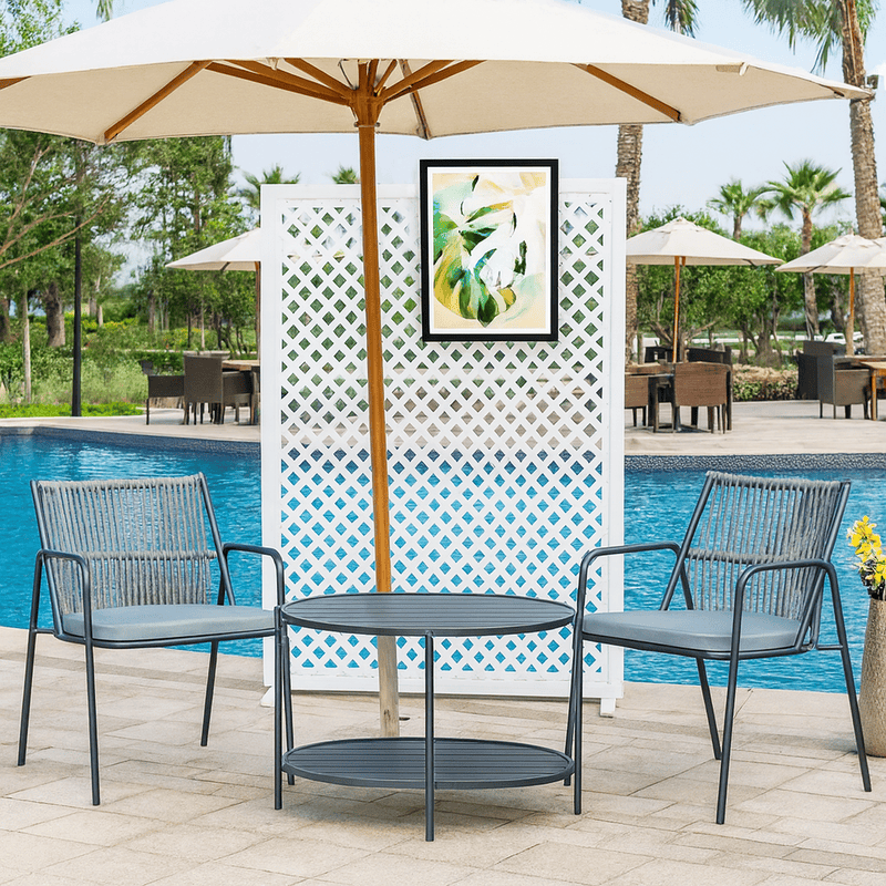 Crema Outdoor Tea Set 2 Chairs 1 Table