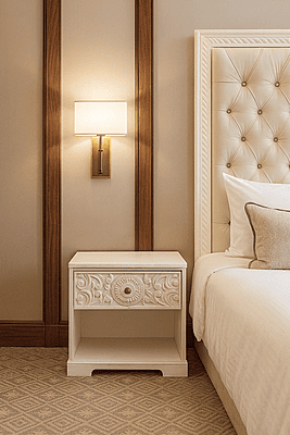 Alaya Carving Bedside Table