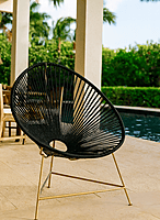 Leppard Weaved Accent Chair Black