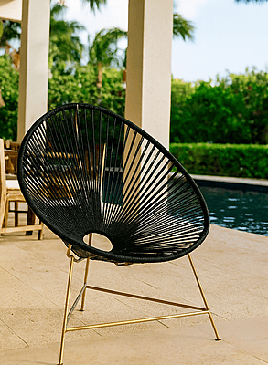 Leppard Weaved Accent Chair Black