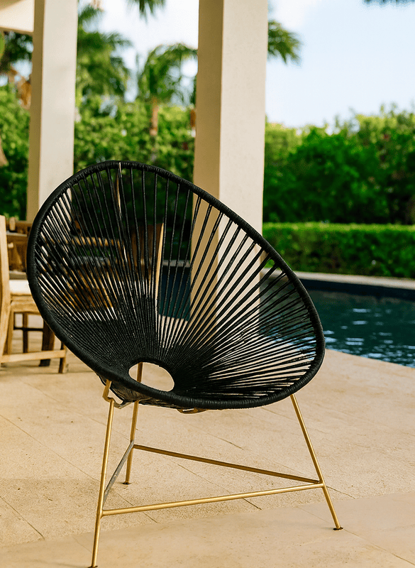 Leppard Weaved Accent Chair Black