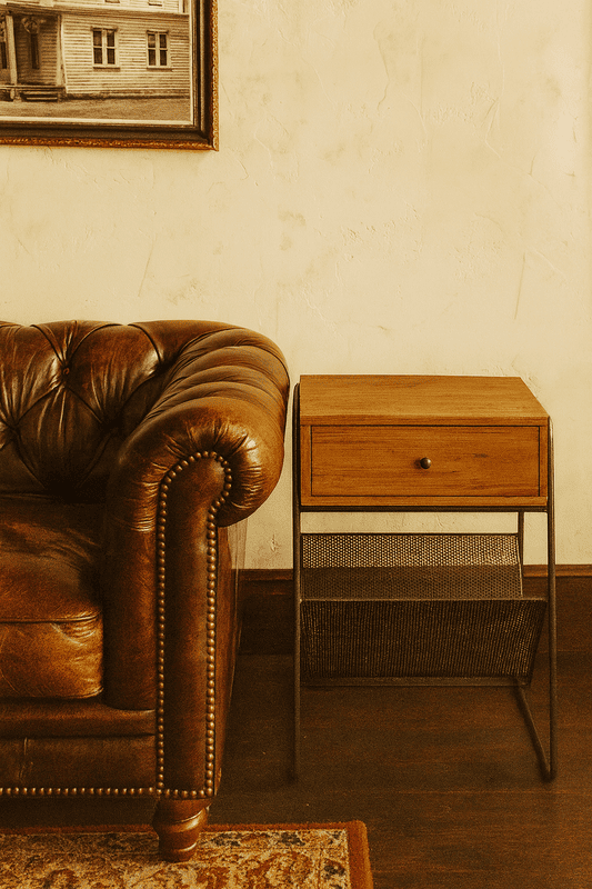 Tracey One Drawer End Table with Magazine Rack