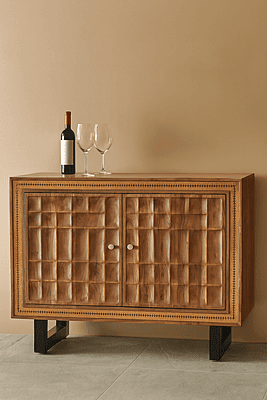 Castle Rock Leather Cabinet