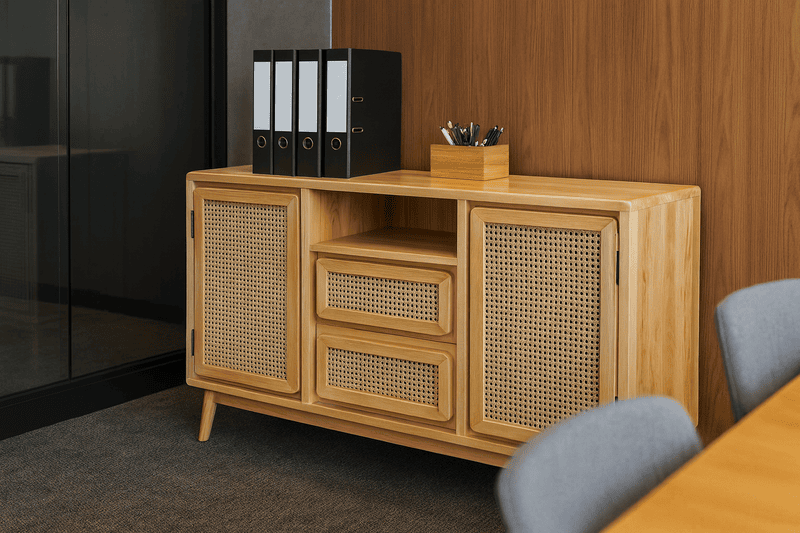 Sufflock Rattan Side Board Cabinet