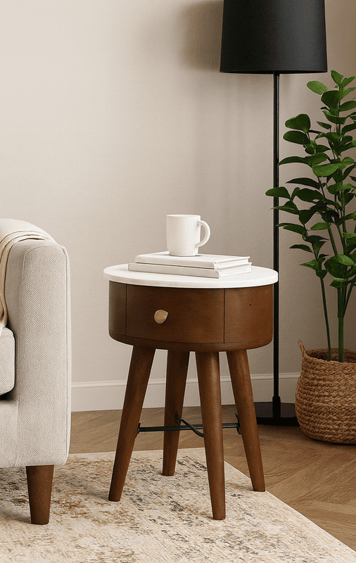 Banglore Marble Round End Table