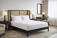 Kingfisher High Headboard Natural Cane King Size Hotel Bed