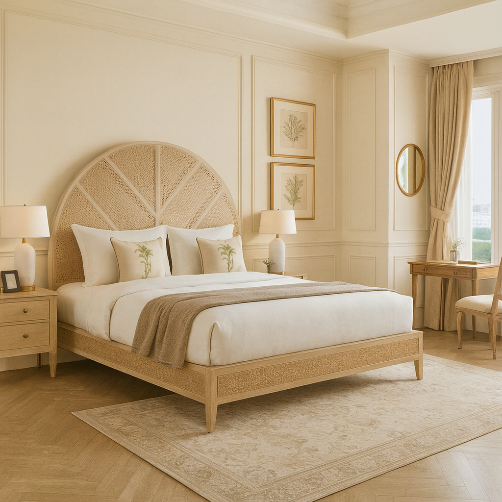 Laura Rustic Finish Hotel King Size Bed