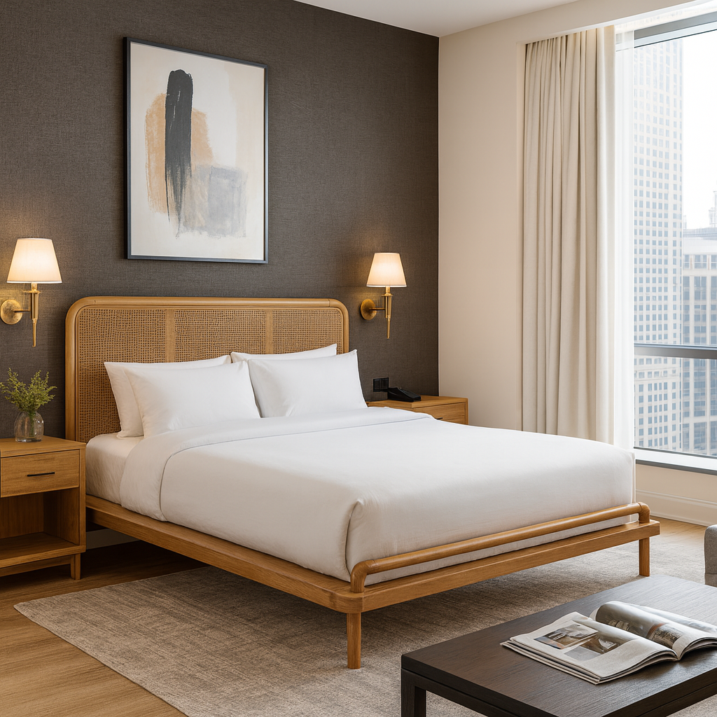 Molly Sleek Natural Cane Hotel Bed