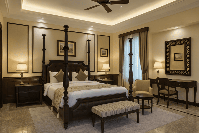 Rajwada Imperial Hotel King Size Bed