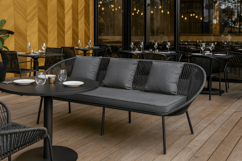 Leoppard Weaved Outdoor Two Seater Bench