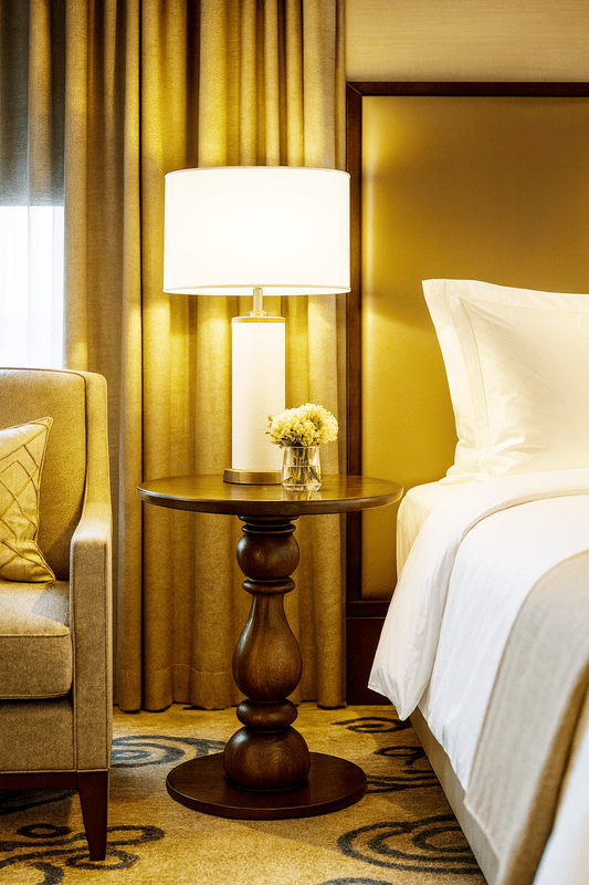 Amber Spindle Accent Sofa Peg Table