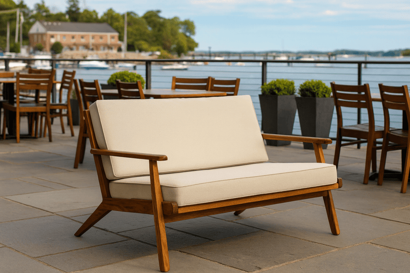 Winton Solidwood Upholstered Two Seater Bench