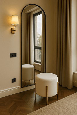 Bristol Upholstered Metal Legs Pouff