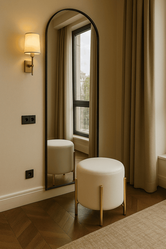 Bristol Upholstered Metal Legs Pouff