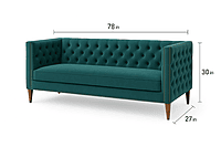 Pierre Chesterfield Three Seater Sofa