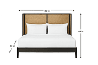 Kingfisher High Headboard Natural Cane King Size Hotel Bed