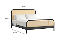 Alaya Hotel King Size Bed in Natural Cane