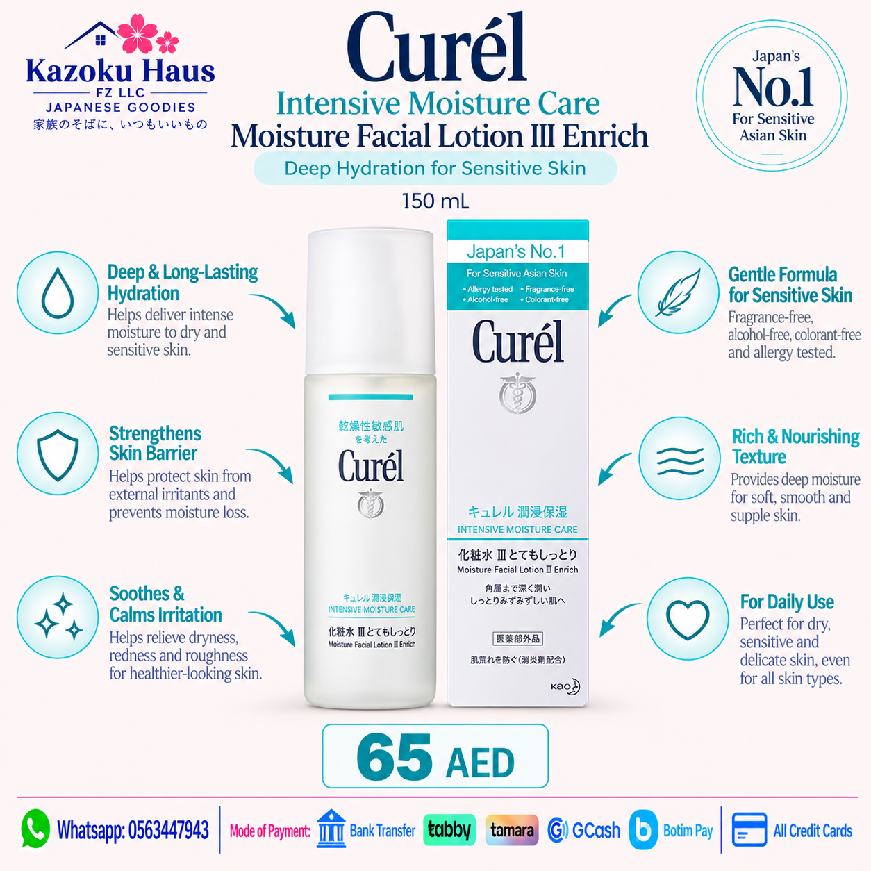 Curel intensive moisture care Moisture Facial Lotion III Enrich