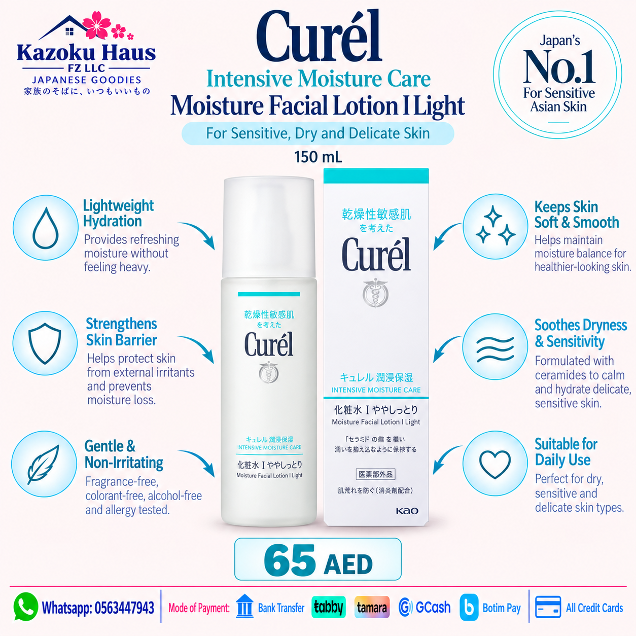 Curel intensive moisture care Moisture Facial Lotion I Light
