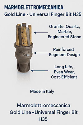 Marmo Electtromeccanica Gold Line Finger Bit - Universal H35 Marmo Electtromeccanica Gold Line Finger Bit - Universal H35