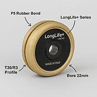 Marmo Elettromeccanica LongLife+ Profile Wheel - Line 40, P5 Rubber, T30/r3 Bore 22