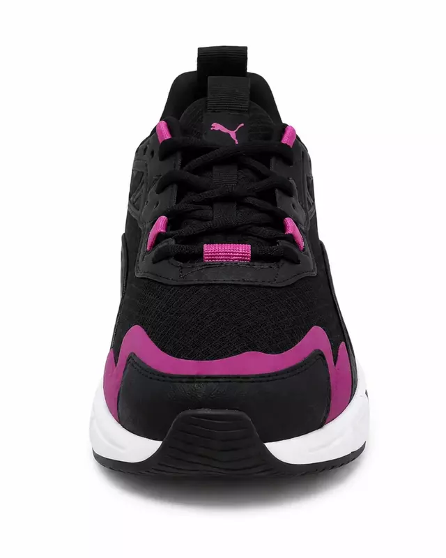Puma 392480 03 - حذاء Puma رياضي باللون الأسود مع لمسات وردية