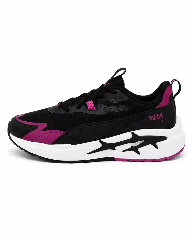 Puma 392480 03 - حذاء Puma رياضي باللون الأسود مع لمسات وردية
