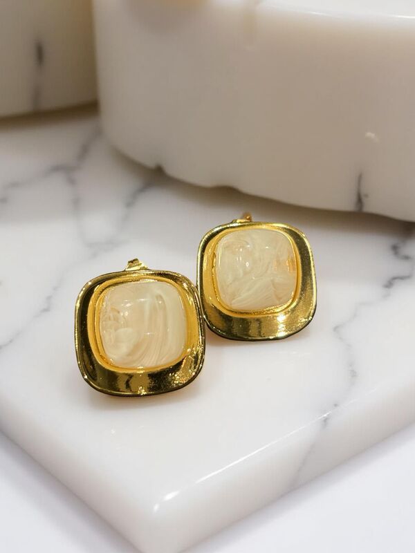 Chic Enamel & Gold Studs