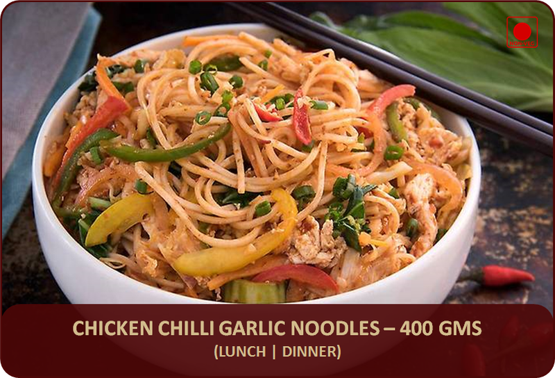 Chicken Chilly Garlic Noodles - 400 Gms Chicken Chilly Garlic Noodles - 400 Gms
