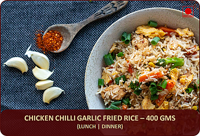 Chicken Chilly Garlic Fried Rice - 400 Gms Chicken Chilly Garlic Fried Rice - 400 Gms
