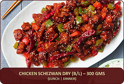 Chicken Schezwan Dry (B/L) - 300 Gms