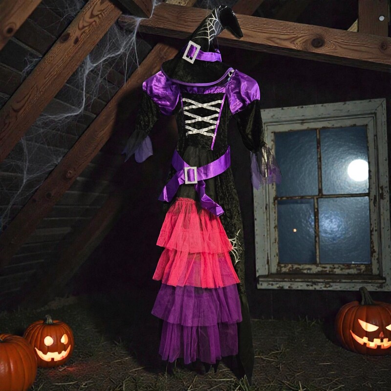 Girls Purple Witch Halloween Costume Child Sz M