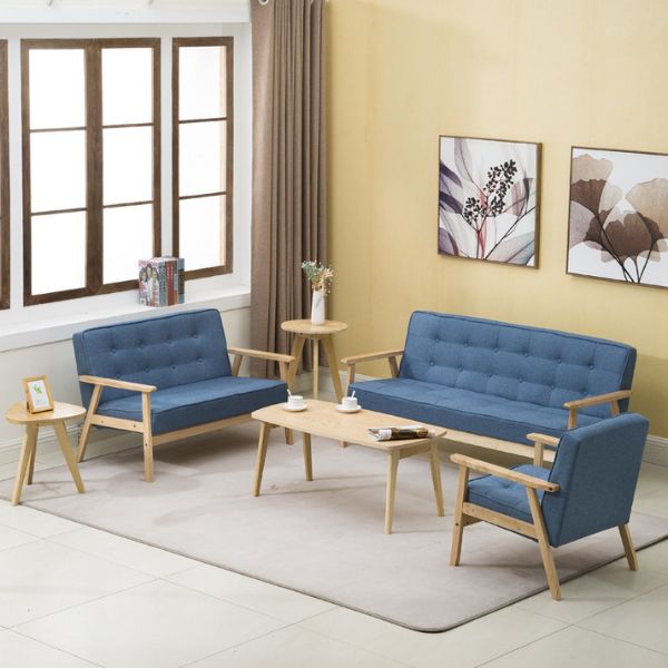 Modern Fabric Arm Chair Blue