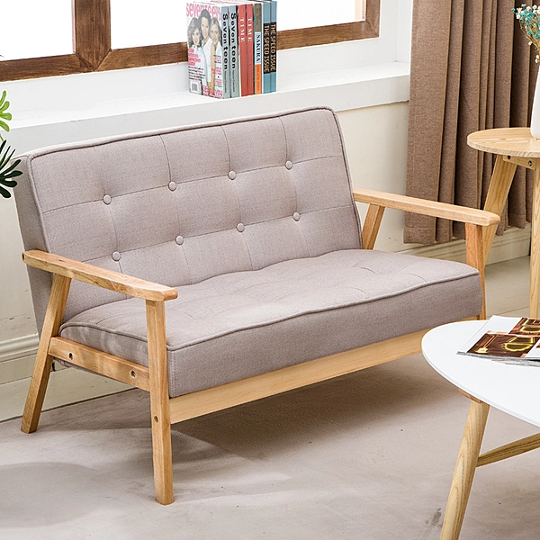 Childrens Modern Fabric 3 Seater Sofa Grey
