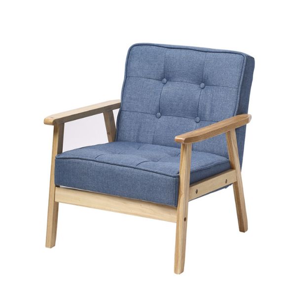 Modern Fabric Arm Chair Blue