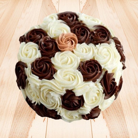 Flowery Choco-Vanilla Cake Flowery Choco-Vanilla Cake