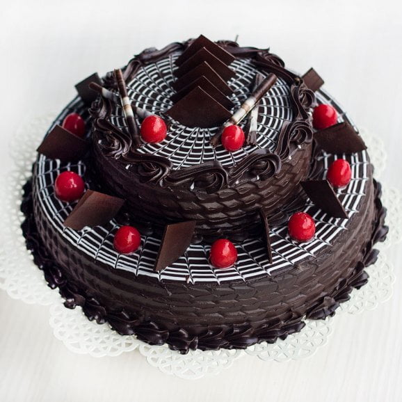 Two Tier Choco-Truffle Cake Two Tier Choco-Truffle Cake