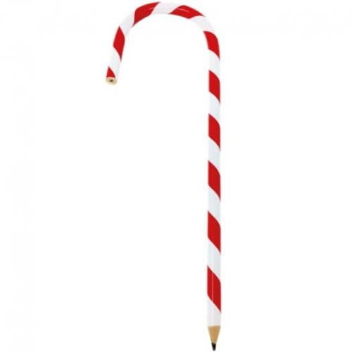 Christmas Candy Cane Red & White Pencil