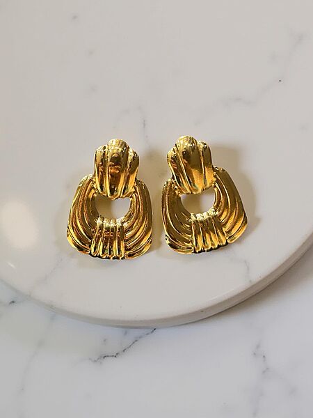 Chunky Door Knocker Stud Earrings