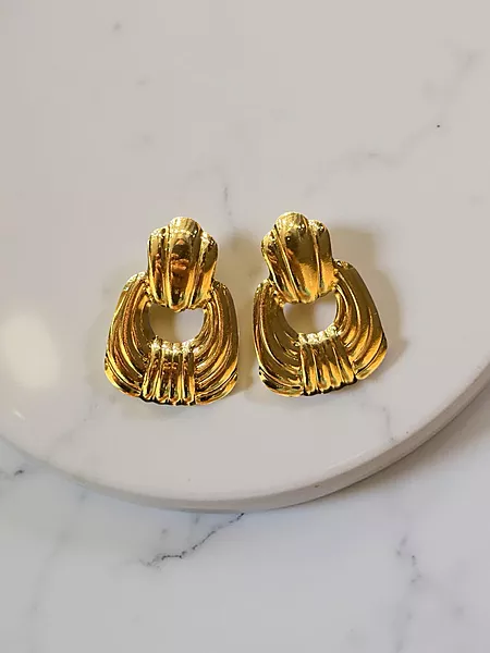 Chunky Door Knocker Stud Earrings