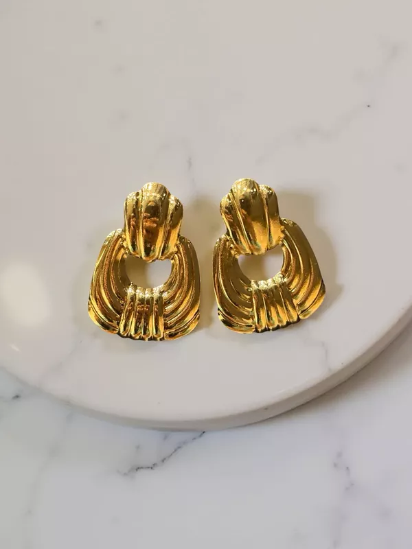 Chunky Door Knocker Stud Earrings