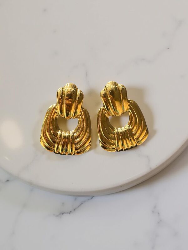 Chunky Door Knocker Stud Earrings