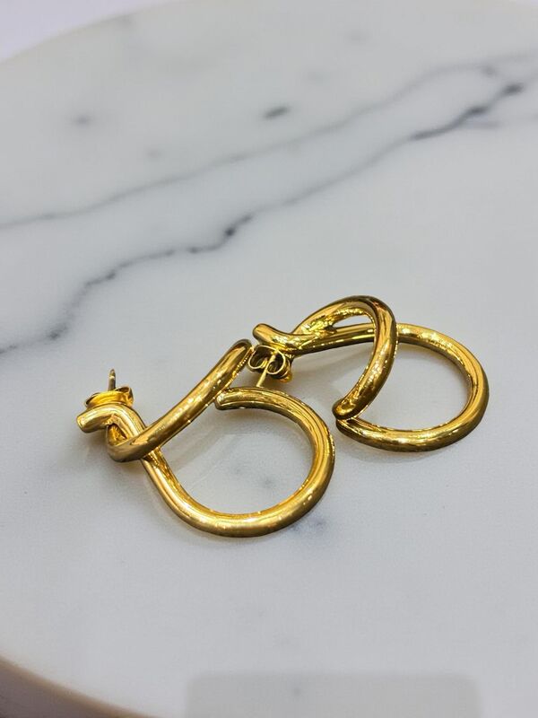 Chunky Gold-Tone Twisted Hoop Earrings