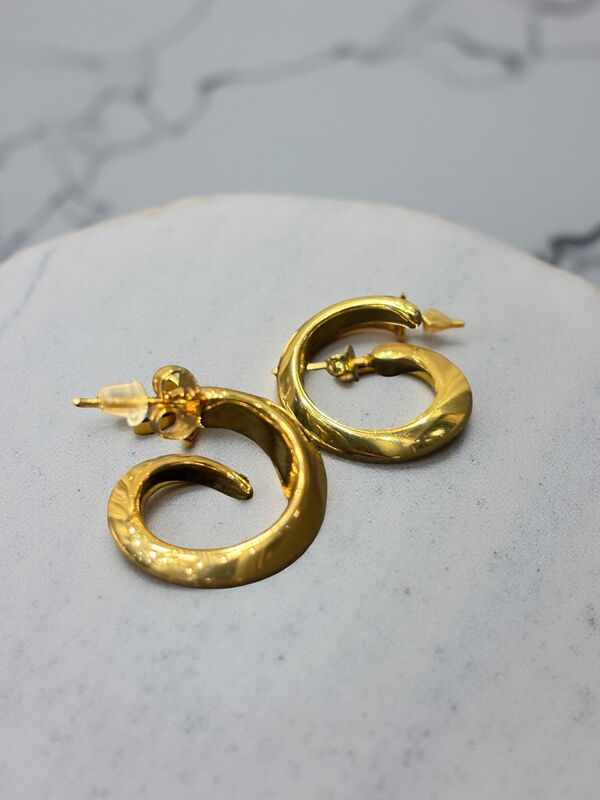 Chunky Gold-Tone Twisted Hoop Earrings