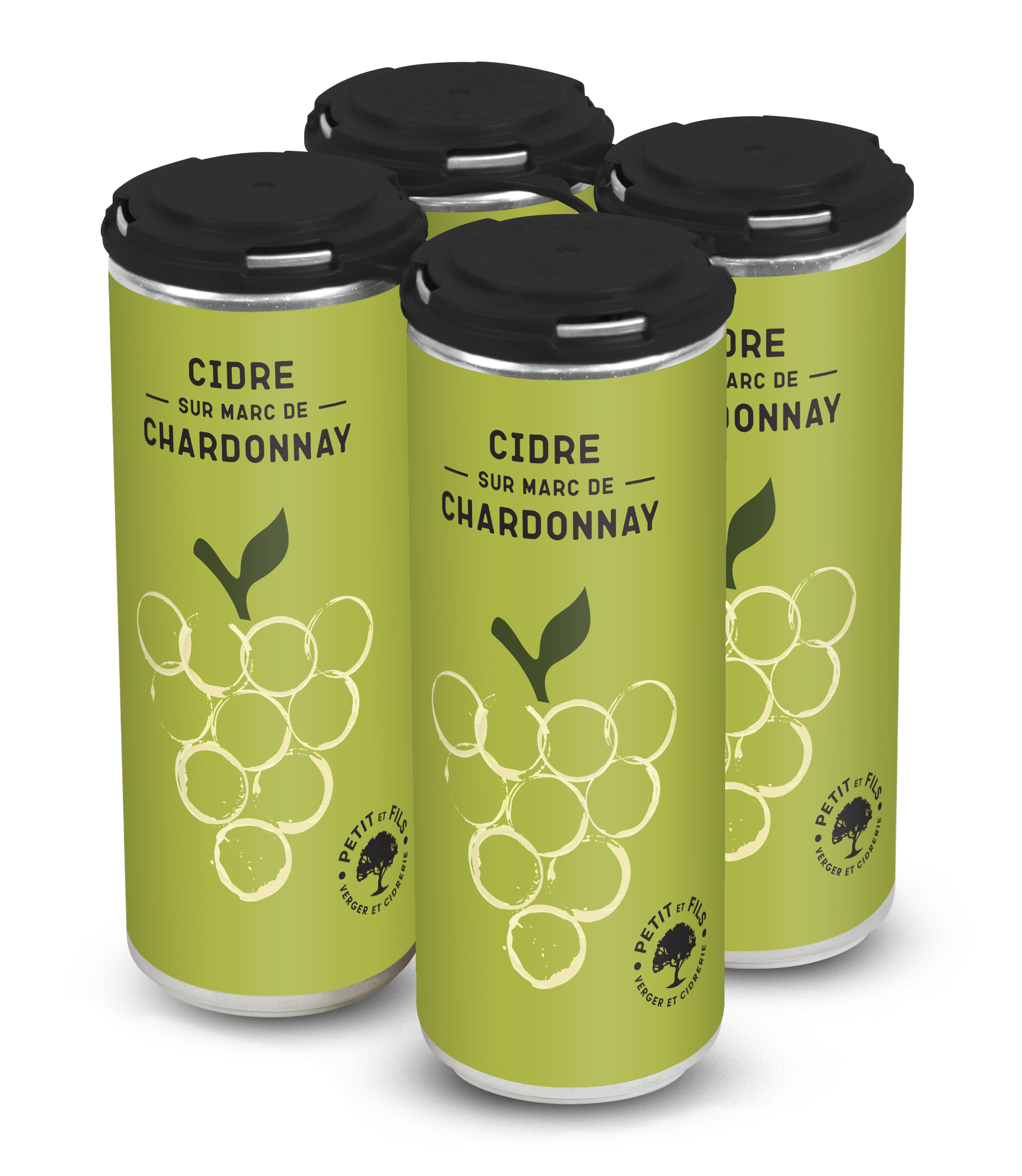 Cidre sur marc de Chardonnay Cannette 355 ML (ensemble de 4)