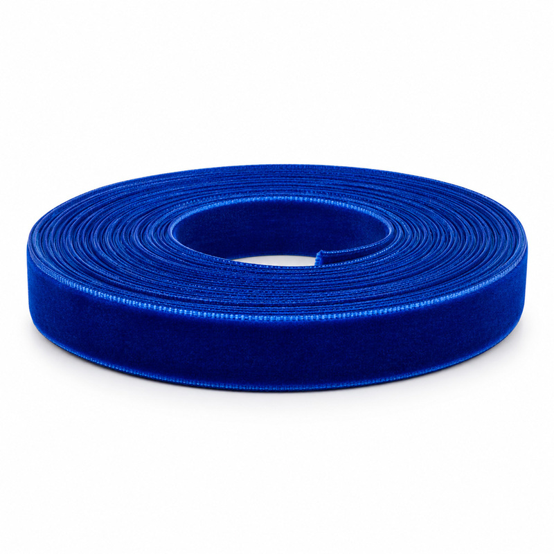 Cinta Terciopelo 13Mm Azul Rey Rollo X 25 Yardas